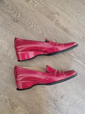 Classic Red Patent Slip-On Loafers for Women